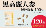 黒高麗人参「CARPONIX」4粒入り×120袋 サプリメント サプリ 黒高麗人参 カプセル ジンセノサイド 千葉市 [№5346-1517]