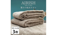 ＜スマートバス3枚組＞贅沢ふんわり高吸水スマートバスタオル(34×120cm)エアリーシュCB [№5385-0921]
