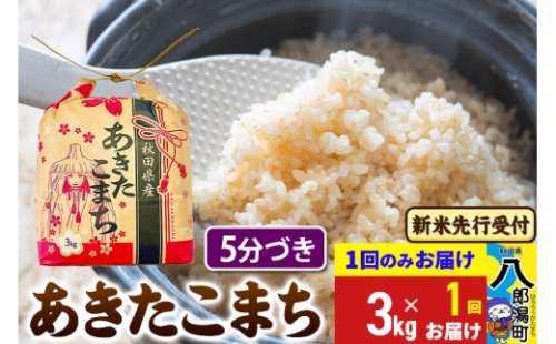 《令和8年産 新米受付》あきたこまち 3kg×1袋【5分づき】令和8年産 秋田県産 こまちライン [新米 先行受付 こまちライン あきたこまち ブランド米 お米 白米 精米 無洗米 米どころ 秋田 秋田県産] 2177812 - 秋田県八郎潟町