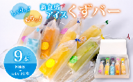 くずバー 9本 (8種類+おまかせ1本) 冷凍 アイス スイーツ フルーツ くずバー 果物 和菓子 お菓子 デザート おやつ くずバー くずバー みかん もも パイナップル メロン レモン ラムネ 小豆 抹茶小豆 スタッフお任せ くずバー 新食感 ふるさと納税 人気 おすすめ 限定 季節限定 千葉県 旭市 創作和菓子 和匠 坂本 sws001_X1