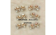 ビーズ 刺繍 ひし形 ピアス イヤリング ジュエリー アクセサリー chiimade:ピアス パープル