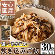 国産のえのきやきのこ使用！濃いきのこの炊き込みご飯の素(2合用×30袋) 国産 だし醤油 きのこご飯 椎茸 しいたけ 【三笠えのき茸生産組合】akn010-19