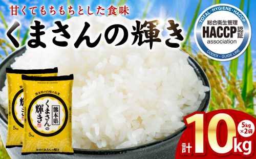 《令和7年産》くまさんの輝き 5kg×2袋 合計10kg 熊本県 八代市産 米 お米 精米 白米 国産 2180117 - 熊本県八代市
