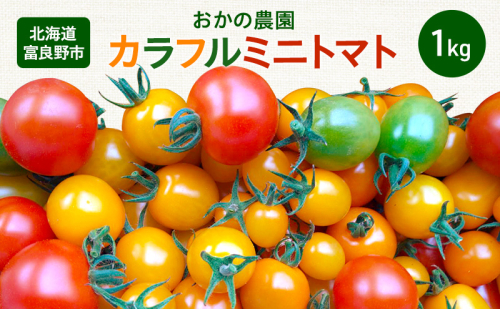 おかの農園 カラフル ミニトマト 1kg セット 詰合せ サイズ混合 複数 品種 新鮮 野菜 産地直送 北海道 富良野 ふらの 2180910 - 北海道富良野市