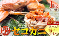 921.【活】鳥取県産　セコガニ　訳あり良品　1ｋg(5～7枚)《かに カニ 蟹 セコガニ※2025/11/6～2025/12/25に順次発送予定※着日指定不可  離島不可（北海道、沖縄本島は配送可能）