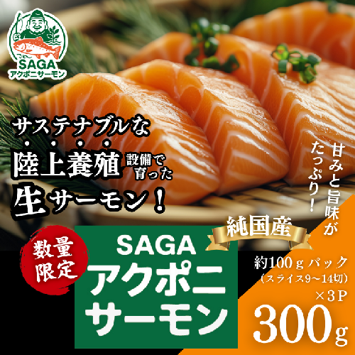 佐賀から未来へ！SAGAアクポニサーモン 300g（100g×3P）：B150-059 2184333 - 佐賀県佐賀市
