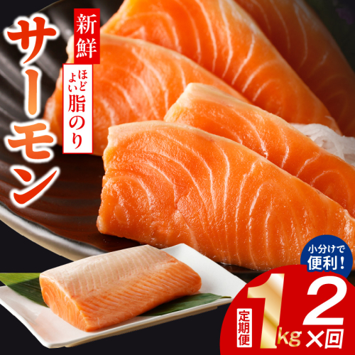 サーモン 定期便 1kg×全2回【ポーション 訳あり サイズ不揃い 刺身 海鮮丼 さーもん サラダ カルパッチョ 鮭 さけ シャケ しゃけ 人気 小分け 冷凍 家計応援】 099Z345 2184376 - 大阪府泉佐野市