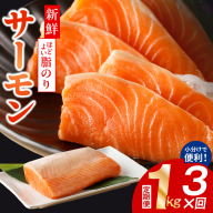 サーモン 定期便 1kg×全3回【ポーション 訳あり サイズ不揃い 刺身 海鮮丼 さーもん サラダ カルパッチョ 鮭 さけ シャケ しゃけ 人気 小分け 冷凍 家計応援】 099Z346