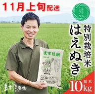SD0200　11月上旬配送／令和7年産【精米】　特別栽培米『はえぬき』 10kg(5kg×2袋)［減農薬・減化学肥料］ MA