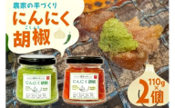 こしょう にんにく農家の手づくり にんにく胡椒 赤唐辛子 青唐辛子 各1個 計2個 [山之一 熊本県 五木村 51120357] にんにく 胡椒 唐辛子 ペースト 小分け