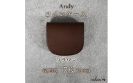 コインケース Andy 日本製 革製品 本革 レザー 手作り 小銭入れ ブラウン