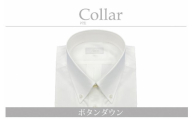 【形態安定】ケアも簡単！安心して着れる綿ポリ混紡メンズ用ドレスシャツ「Mサイズ」衿型ボタンダウンカラー 1080034