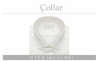 【形態安定】ケアも簡単！安心して着れる綿ポリ混紡メンズ用ドレスシャツ「Sサイズ」衿型ワイドカラー（ホリゾンタル） 1080053