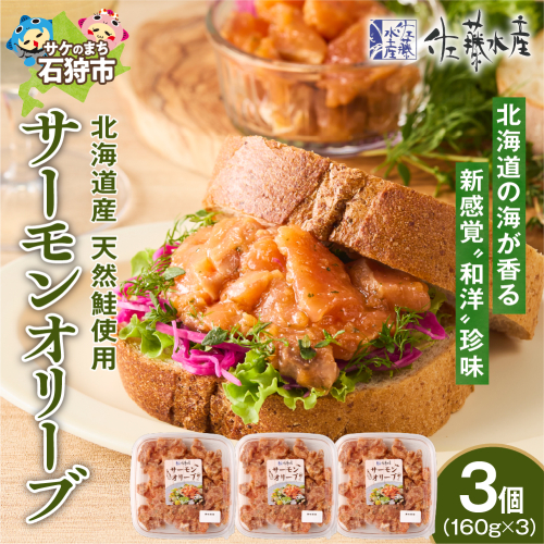 佐藤水産 サーモンオリーブ 160g×3個 2188576 - 北海道石狩市