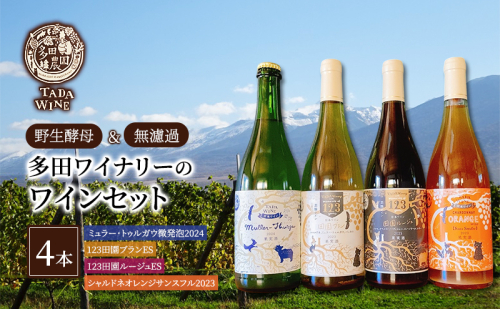 【野生酵母】赤白泡オレンジ ワイン4本 多田ワイナリー 北海道 上富良野町 ワイン 赤ワイン 白ワイン 微発砲ワイン セット お酒 アルコール 2189136 - 北海道上富良野町