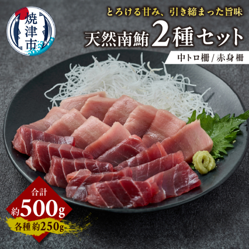 a18-093　天然 南まぐろ 中トロ 赤身セット 約500g 2189277 - 静岡県焼津市