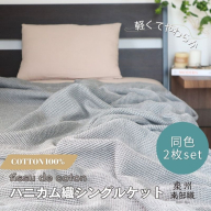 【スピード発送】“熟睡を追求した”泉州南部織/ハニカム織 シングルケット 2枚（チャコールグレー） G2915