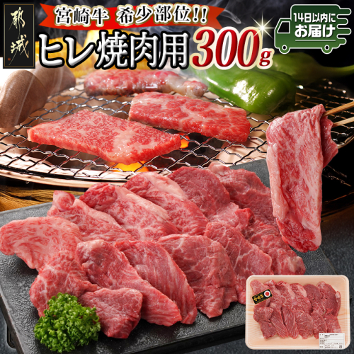 宮崎牛ヒレ焼肉用300g≪みやこんじょ快速便≫_23-8904-R 2193374 - 宮崎県都城市