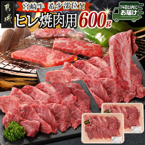 宮崎牛ヒレ焼肉用600g≪みやこんじょ快速便≫_AF-8902-R 2193375 - 宮崎県都城市