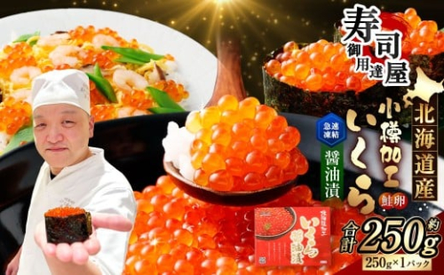北海道加工 いくら醤油漬 約250g 1パック いくら醤油漬け いくら イクラ 醤油漬 醤油漬け 冷凍