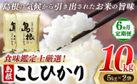 【新米 先行受付】【定期便 6か月】食味鑑定士厳選　島根こしひかり 10kg（5kg×2袋）【白米 コシヒカリ 令和7年産 先行予約 新米予約 精米 島根県 安来市】