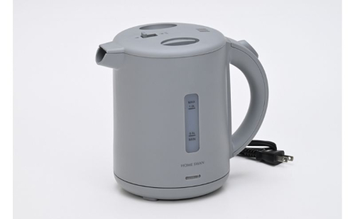 転倒湯漏れ機能付き　電気ケトル1.0L　グレー　電化製品 キッチン用品  電気ケトル 空だき防止機能 こぼれにくい 卓上 2194944 - 新潟県田上町