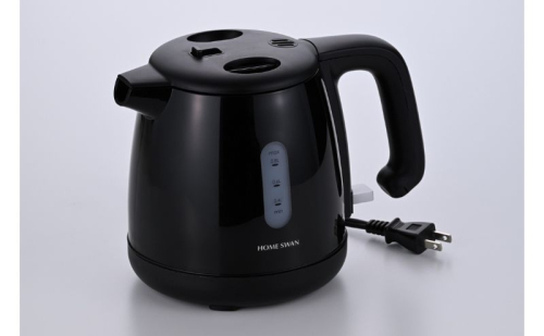 転倒湯漏れ機能付き　電気ケトル0.8L　黒　電化製品 キッチン用品  電気ケトル 空だき防止機能 こぼれにくい 卓上 2194945 - 新潟県田上町