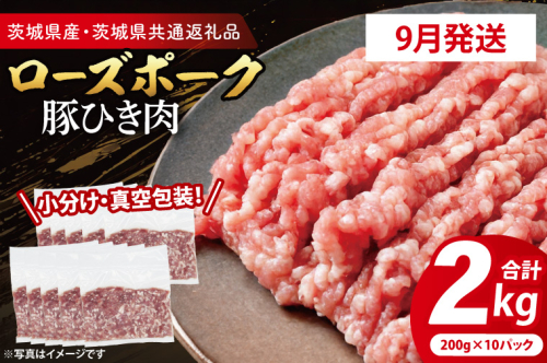 【発送時期が選べる・小分け・真空パック】 国産豚肉 豚ひき肉 200g×10p (2kg) ( 茨城県共通返礼品・茨城県産 ) ブランド豚 ローズポーク 茨城 国産 豚 豚肉 豚挽肉 豚挽き肉 挽肉 ひき肉 豚ミンチ ミンチ ハンバーグ 冷凍 発送時期が選べる 小分け 真空パック 2195497 - 茨城県大洗町
