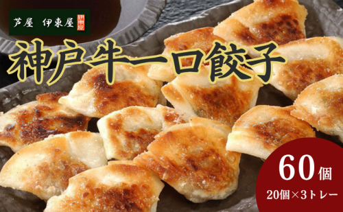 芦屋 伊東屋謹製  神戸牛 一口餃子 60個（ポン酢たれ 付き）【餃子 ぎょうざ ギョーザ 中華 点心 惣菜 簡単 おうち おかず おつまみ 神戸牛 国産牛 牛肉 もちもち皮 ジューシー 肉汁 冷凍 イトー屋 お取り寄せ ギフト お中元 お歳暮】 2195792 - 兵庫県芦屋市