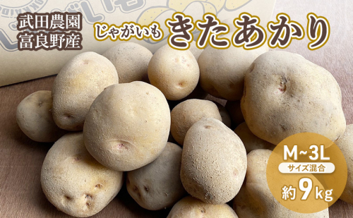 ［武田農園とれたて直送］じゃがいも きたあかり M～3Lサイズ混合 約9kg ずば抜けた甘さとホクホクの食感！北海道 富良野産 ( じゃがいも いも 芋 きたあかり 野菜 新鮮 産地直送 先行予約 限定 )  2196119 - 北海道富良野市