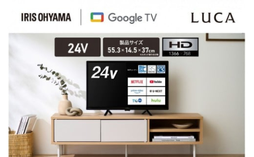 テレビ Google液晶TV 24V型 LT-24WGX-F1 ブラック 2196397 - 宮城県角田市
