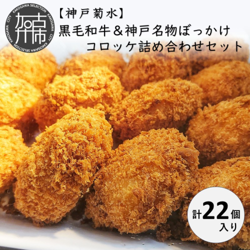 【神戸菊水】黒毛和牛＆神戸名物ぼっかけコロッケ詰め合わせセット(計22個入り)《 黒毛和牛 コロッケ ころっけ 惣菜 おかず おつまみ 》【2401I15902】 2196617 - 兵庫県加古川市