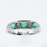 エメラルド リング 0.5ct Pt900 (12527) 指輪 リング エメラルド プラチナ ダイヤモンド ジュエリー アクセサリー 山梨県 甲斐市 BR-76