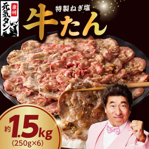 【年内発送】ねぎ塩 牛たん 1.5kg 小分け 250g×6【牛タン 牛肉 焼肉用 薄切り 訳あり サイズ不揃い】 G1797y 2197447 - 大阪府泉佐野市