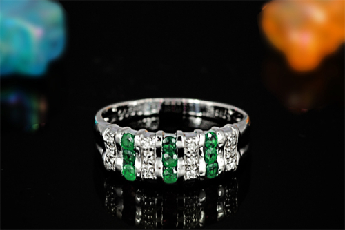 エメラルド リング 0.3ct Ag900[Pt100] (12514) 指輪 リング エメラルド プラチナ ダイヤモンド ジュエリー アクセサリー 山梨県 甲斐市 BR-79 2197512 - 山梨県甲斐市