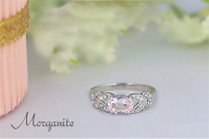 ピンク モルガナイト リング 0.6ct K10WG/K10YG (13387) 指輪 リング ピンクモルガナイト ホワイトゴールド イエローゴールド モルガナイト ダイヤモンド ジュエリー アクセサリー 山梨県 甲斐市 BR-85