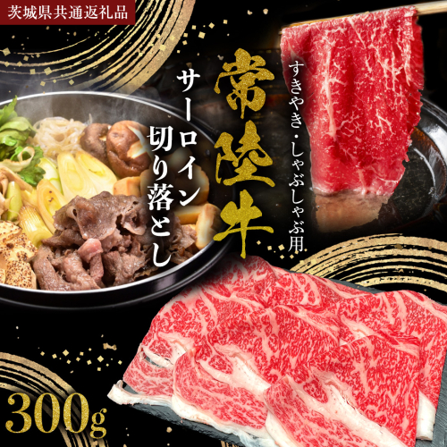 常陸牛 サーロイン 切り落とし ( すきやき しゃぶしゃぶ用 ) 300g (茨城県共通返礼品) 国産黒毛和牛 黒毛和牛 国産 国産牛 和牛 牛肉 お肉 お肉 肉 牛 専門店 ブランド牛 A4 A5 ランク 煮込み すきやき すき焼き しゃぶしゃぶ ブランド 冷凍 藤井商店 [CD100sa] 2200075 - 茨城県桜川市
