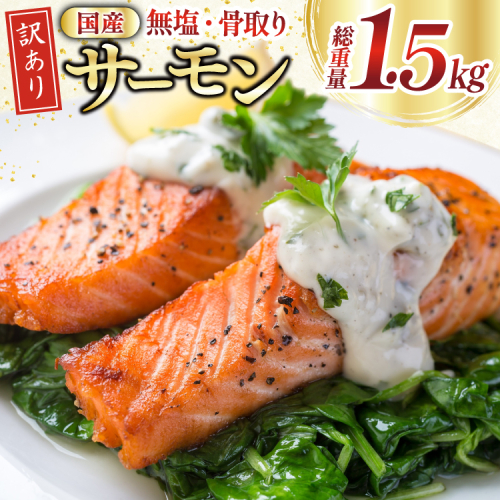 訳あり 国産 骨取り 銀鮭 切身 計1.5kg 無添加 無塩 [足利本店 宮城県 気仙沼市 20565639] サーモン 訳アリ わけあり 鮭 しゃけ サケ さけ 骨なし 訳あり銀鮭 加熱用 2201450 - 宮城県気仙沼市