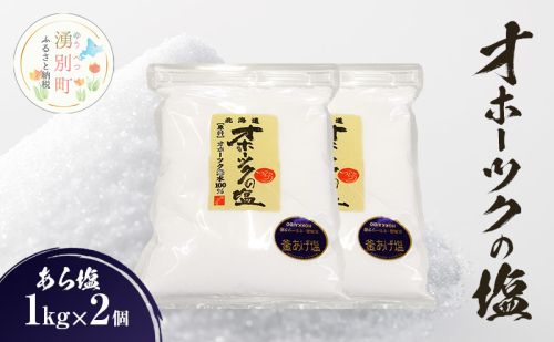 オホーツクの塩 1kg×2個 あら塩 [ 国産 塩 オホーツク 手作り おにぎり 料理 ] 2202437 - 北海道湧別町