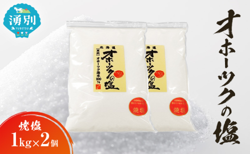 オホーツクの塩 1kg×2個 焼塩 [ 国産 塩 オホーツク 手作り おにぎり 料理 ] 2202439 - 北海道湧別町