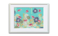 アート作品「多肉植物と琉金」（小）【 絵画 インテリア アート 芸術品 美術品 】