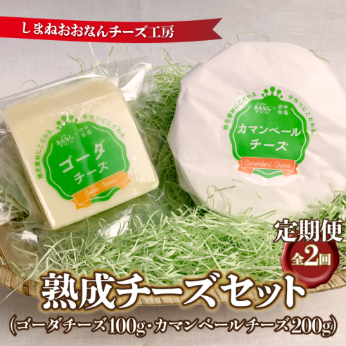 【定期便2回】熟成チーズセット（ ゴーダチーズ100g・カマンベールチーズ200g） 2204708 - 島根県邑南町