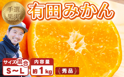 【まごころ手選別】有田みかん 秀品 約1kg（S～Lサイズ混合） ※2025年11月上旬～2026年1月下旬頃に順次発送予定 2210667 - 和歌山県美浜町