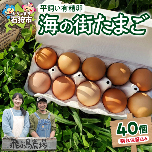 飛ぶ鳥農場　海の街たまご　40個 2212128 - 北海道石狩市