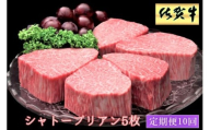 佐賀牛ヒレシャトーブリアン200ｇ×5枚　10ヵ月連続定期便 192-J1516
