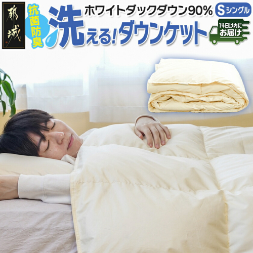 抗菌防臭加工洗えるダウンケット ホワイトダック90%【S】≪みやこんじょ快速便≫_AE-E105-R 2213905 - 宮崎県都城市