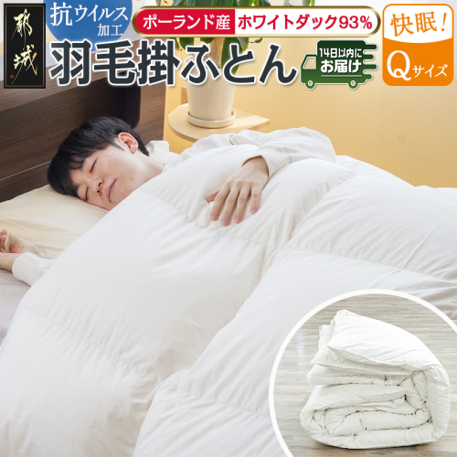 抗ウイルス加工羽毛掛ふとん ポーランド産ホワイトダック93%【Q】≪みやこんじょ快速便≫_154-E102-R 2214037 - 宮崎県都城市