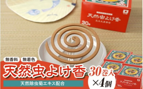 天然虫よけ香 30巻×4個 2214217 - 和歌山県海南市