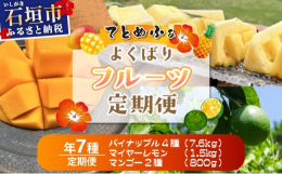 【ふるさと納税】《年7回発送》島のおいしいを贅沢に！大満足のパイナップル4種とマンゴー2種、マイヤーレモンの定期便