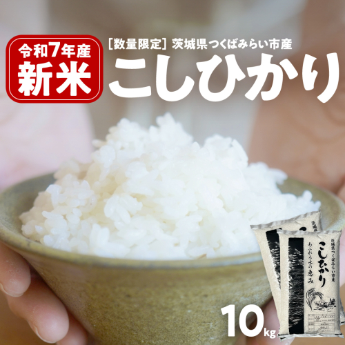 ＼ 新米先行予約 ／ コシヒカリ 10kg 令和7年産精米 【 数量限定 】茨城県つくばみらい市産 米 コメ 単一米 26000 茨城県産 国産 発送 コスパ こしひかり [CL144-NT] 2214449 - 茨城県つくばみらい市